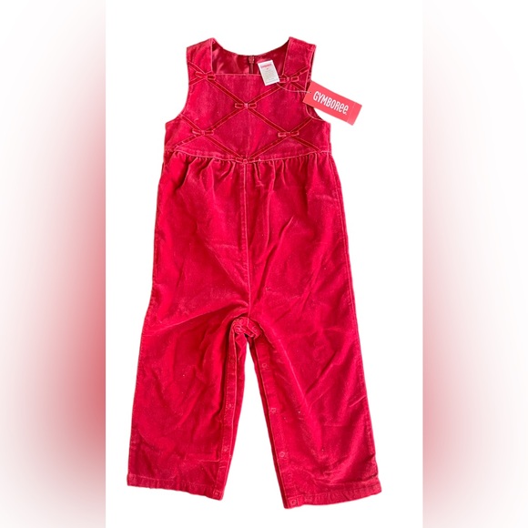 NWT Gymboree‎ Toddler Girl Outfit Romper 3t Red Velvet Christmas Holiday - Picture 1 of 3